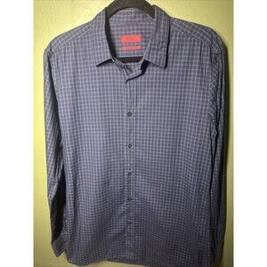 HUGO Boss Men’s Dress Shirt Size M Blue Check Long Sleeve Slim Fit